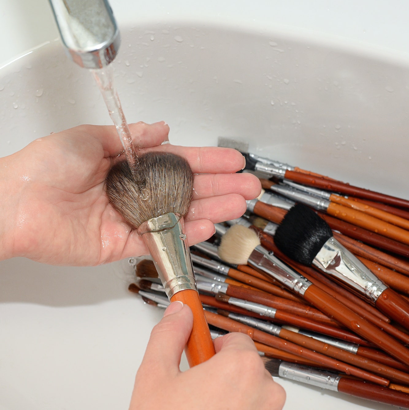 Wash your makeup brushes